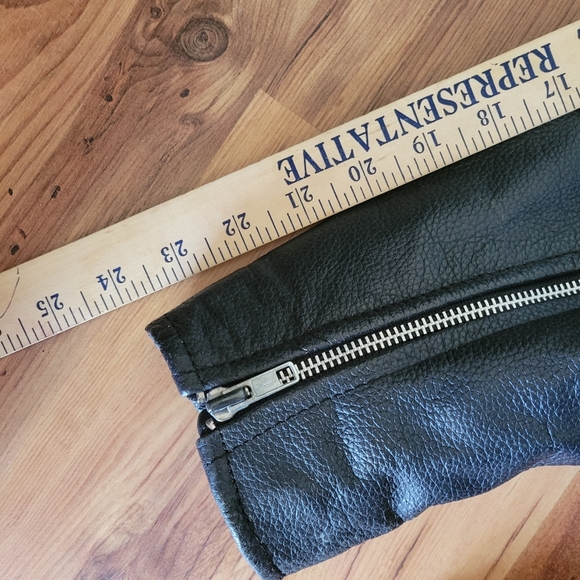 Women's black genuine leather jacket size 12 - Picture 13 of 16